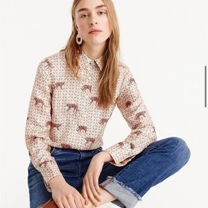 JCrew silk tiger blouse